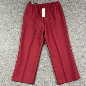 Alfred Dunner Pants Womens 16 - 27 Inch Inseam Maroon Classic Fit Pull On - NEW